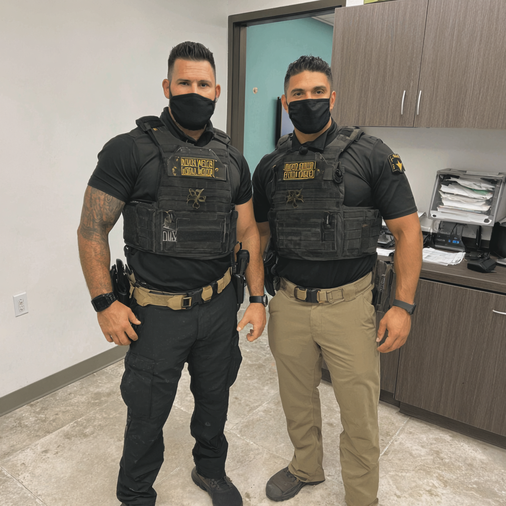 Armed Security Houston- Meyer Defense Security Guards in uniform and gear